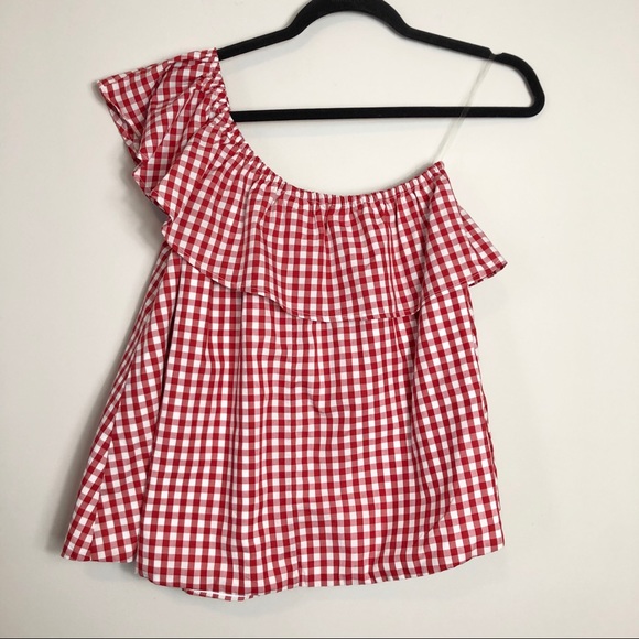 Lauren James Gingham One Shoulder Top - Picture 4 of 4
